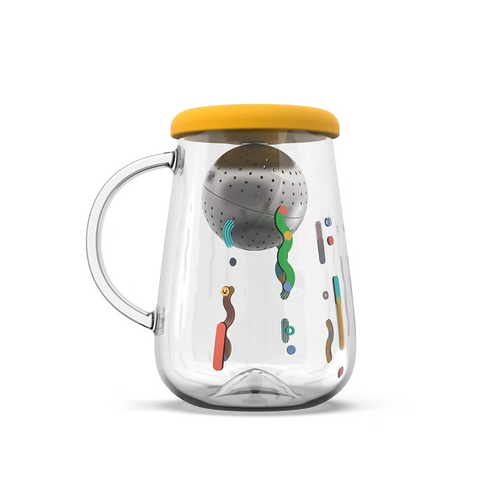 OHTEAVOR Hand-Blown Borosilicate Glass Mug | Heat-Resistant Clear Glass Cup for Tea, Enhances Aroma
