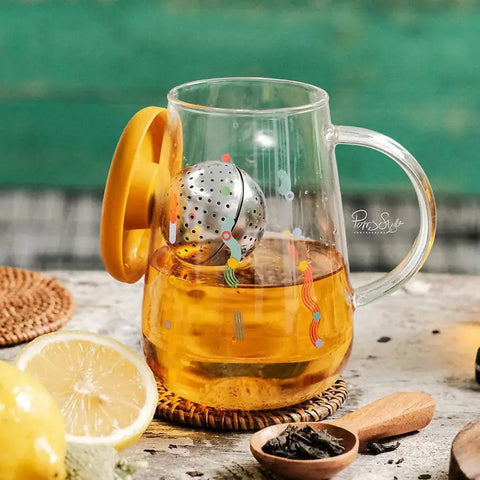 OHTEAVOR Hand-Blown Borosilicate Glass Mug | Heat-Resistant Clear Glass Cup for Tea, Enhances Aroma