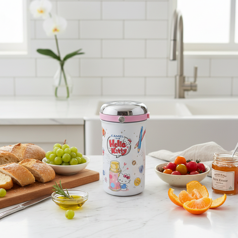 Get The Pong's limited edition Hello Kitty x Camel 1L food jar with 700ml glass container.
