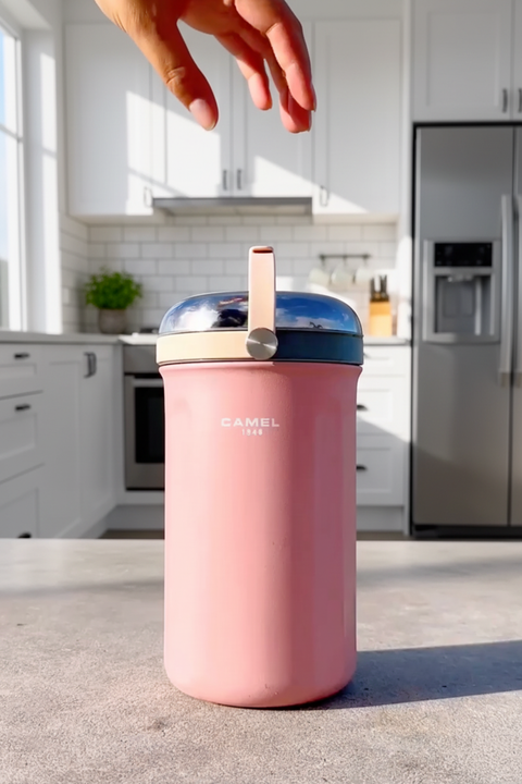 The (Core Edition) Tiffin 100 1.0L Stainless Steel Food Jar in Baby Pink by Get the Pong, featuring a 300ml glass container.